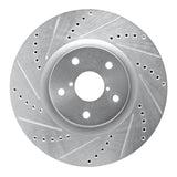 R1 05-20 Subaru Impreza Front Left Drilled & Slotted Silver Brake Rotor