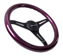 Load image into Gallery viewer, NRG Classic Wood Grain Steering Wheel (350mm) Purple Pearl/Flake Paint w/Black 3-Spoke Center for performance car tuning