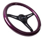 NRG Classic Wood Grain Steering Wheel (350mm) Purple Pearl/Flake Paint w/Black 3-Spoke Center for performance car tuning