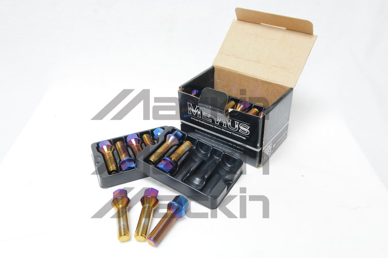 Wheel Mate Mevius 17 Hex Lug Bolt Set of 20 - Black 14x1.25 40mm Cone 60 DEG TAP, high performance auto parts