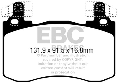 EBC 2019+ Genesis G70 2.0T Brembo Yellowstuff Front Brake Pads, high performance brakes, veteran-owned performance shop.
