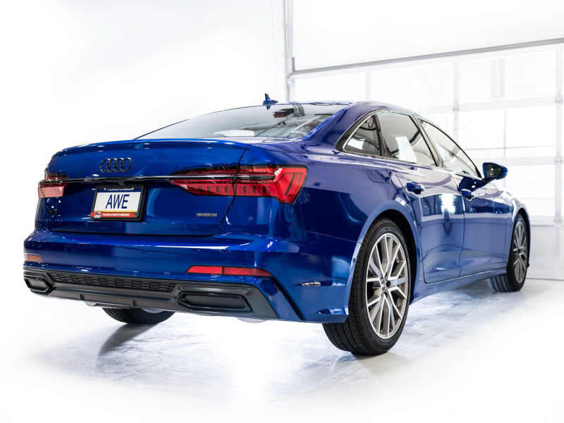 AWE Audi 2019-2023 C8 A6/A7 3.0T Touring Edition Cat-back Exhaust- Turn Downs - DTX Performance