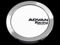 Advan 73mm Full Flat Centercap - White/Silver Alumite, ideal for performance car parts and tuning. Available at DTX Performance.