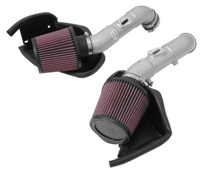 K&N 14-15 Infiniti Q50 3.7L V6 Dual Silver Typhoon Short Ram Intakes from DTX Performance - high performance auto parts