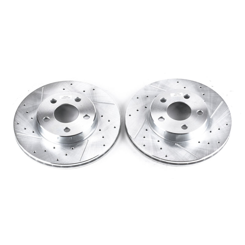 Power Stop 90-98 Buick Skylark Front Evolution Drilled & Slotted Rotors - Pair - DTX Performance