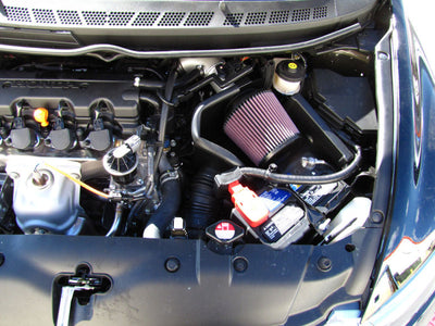 K&N 06-09 Civic 1.8L Silver Typhoon Short Ram Intake engine view