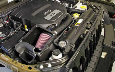 K&N 12-18 Jeep Wrangler 3.6L V6 Performance Intake Kit w/ Snorkel under hood