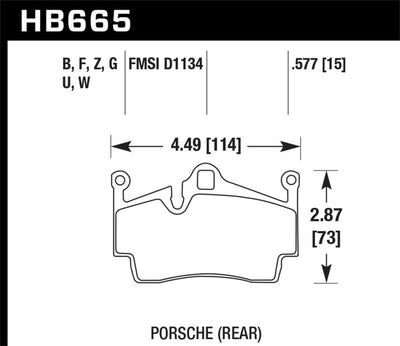 Hawk 2012-2015 Porsche Boxster DTC-60 Race Rear Brake Pads for high performance car parts.