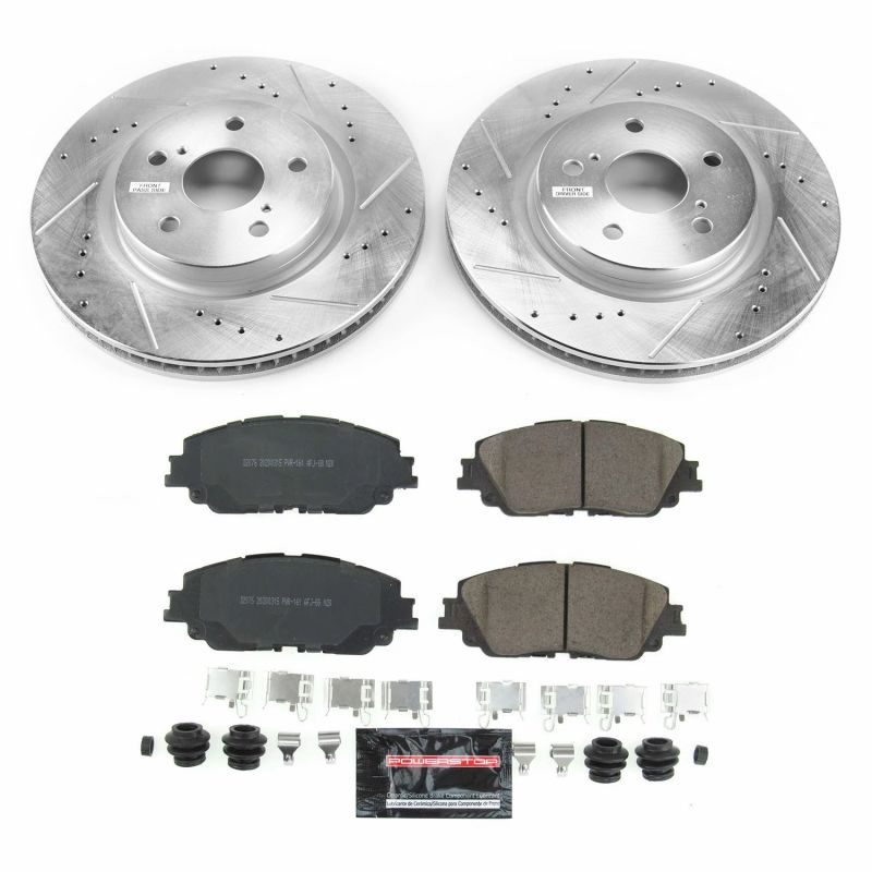 Power Stop 2019 Toyota Avalon Front Z23 Evolution Sport Brake Kit with rotors and pads for high performance car parts at DTX Performance