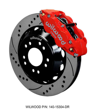 Wilwood Narrow Superlite 6R Front Hat Kit 14.00 Drilled Red 63-87 C10 w/ Wilwood Pro Spindles, high performance brake upgrade.