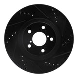 R1 04-25 Scion FR-S Front Right Drilled & Slotted Black Brake Rotor