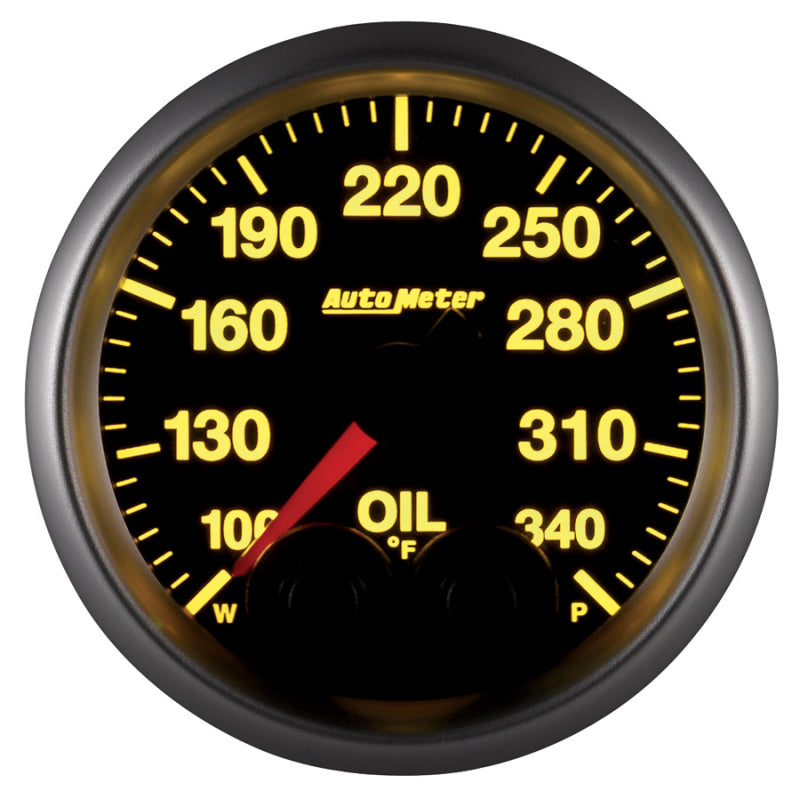 Autometer Elite 52mm 100-340 Deg F Oil Temp Peak & Warn w/ Electronic Control Gauge, high performance auto parts, DTX Performance