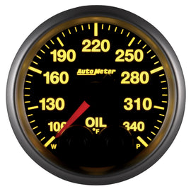 Autometer Elite 52mm 100-340 Deg F Oil Temp Peak & Warn w/ Electronic Control Gauge, high performance auto parts, DTX Performance
