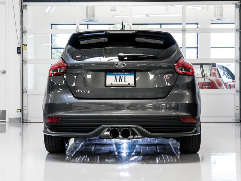 AWE Tuning Ford Focus ST Touring Edition Cat-back Exhaust - Non-Resonated - Chrome Silver Tips - DTX Performance