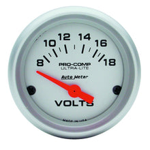 Load image into Gallery viewer, Autometer Ultra-Lite 52mm Short Sweep Electronice Voltage Gauge for performance car parts at DTX Performance