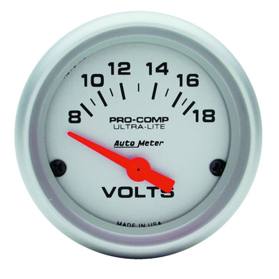Autometer Ultra-Lite 52mm Short Sweep Electronice Voltage Gauge for performance car parts at DTX Performance