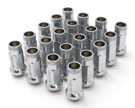 Wheel Mate 12x1.25 48mm Muteki SR48 Satin Silver Open End Lug Nuts for performance car parts