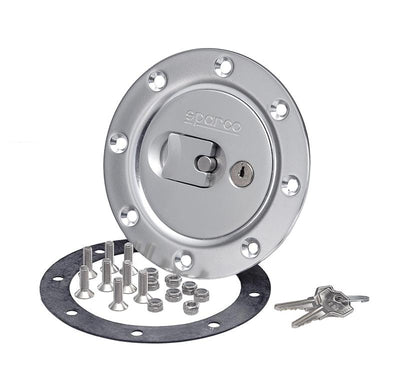 Sparco Fuel Cap Locking Brushed Alum for performance car parts from DTX Performance, veteran owned shop, available in high performance auto parts.