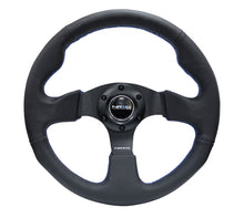 Load image into Gallery viewer, NRG Reinforced Steering Wheel (320mm) Black Leather w/Blue Stitching - DTX Performance car parts, high performance auto parts