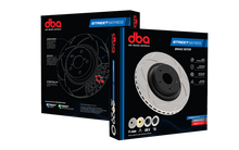 Load image into Gallery viewer, DBA 02-07 Subaru WRX STi 10 Stud Hole Rear Drilled &amp; Slotted Street Series Rotor packaging