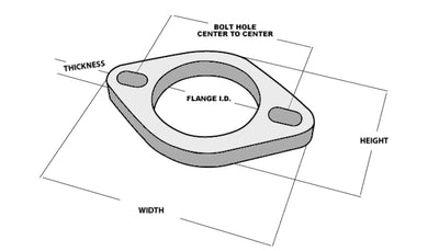 Vibrant 2-Bolt T304 SS Exhaust Flange (2.5in I.D.), performance car parts, exhaust systems, high performance auto parts, racing upgrades.