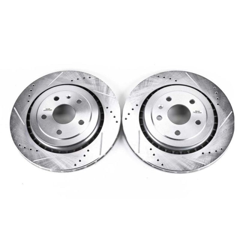 Power Stop 16-18 Cadillac ATS Rear Evolution Drilled & Slotted Rotors - Pair - DTX Performance