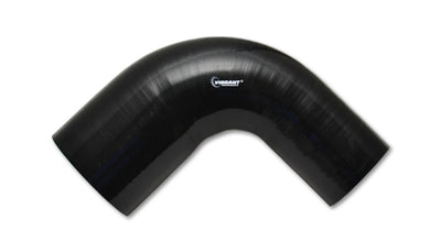 Vibrant 4 Ply Reinforced Silicone 90 degree Transition Elbow - 2.5in I.D. x 3in I.D. (BLACK) for performance car parts
