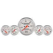Load image into Gallery viewer, AutoMeter Gauge Kit 5 Pc. 3-1/8in. &amp; 2-1/16in. Mech. Speedo. Wtmp &amp; Oilp Arctic Wht. for high performance car parts