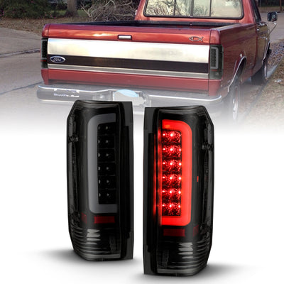 ANZO 1987-1996 Ford F-150 LED Taillights Black Housing Smoke Lens (Pair) for performance car parts at DTX Performance
