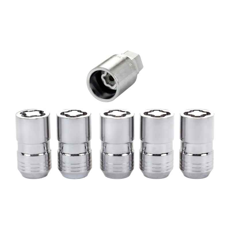McGard Wheel Lock Nut Set - 5pk. (Cone Seat) M14X1.5 / 22mm Hex / 1.639in OAL - Chrome for high performance