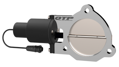 QTP 3.5in Bolt-On QTEC Electric Cutout Valve - Single for performance car upgrades and exhaust systems by DTX Performance.