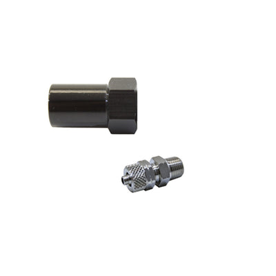 Snow Performance 1/8in NPT to 1/4in Quick-Connect nozzle holder for DTX Performance car parts.