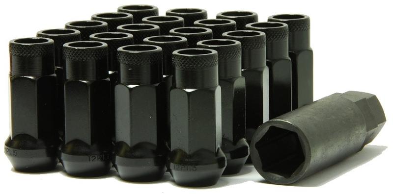 Wheel Mate Muteki SR48 Open End Lug Nuts - Black 12x1.25 48mm, performance car parts, DTX Performance, tuning upgrades, racing suspension