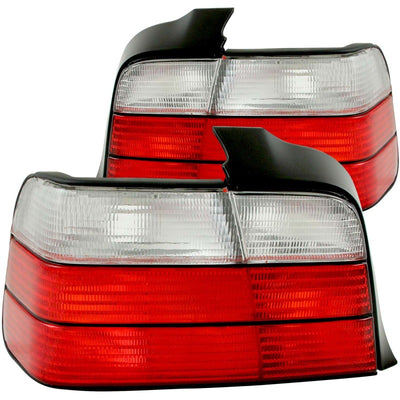 ANZO 1992-1998 BMW 3 Series E36 Sedan Taillights Red/Clear, performance car parts, DTX Performance, high performance auto parts