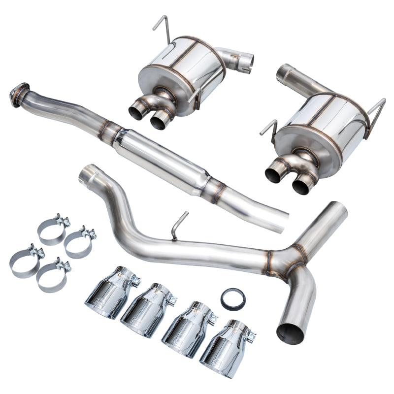 AWE Tuning Subaru STI VA / WRX GV / STI GV Sedan Touring Edition Exhaust - Chrome Silver Tip (102mm) - DTX Performance