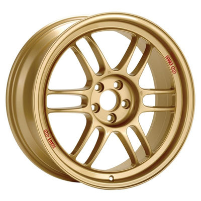 Enkei RPF1 18x8 5x100 45mm Offset 56mm Bore Gold Wheel 02-10 WRX & 04 STI, high performance auto parts