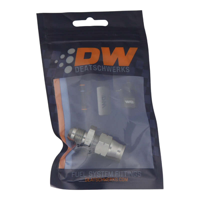 DeatschWerks 6AN Male Flare to 3/8in Hardline Compression Adapter - Includes 1 Olive Insert - DTX Performance