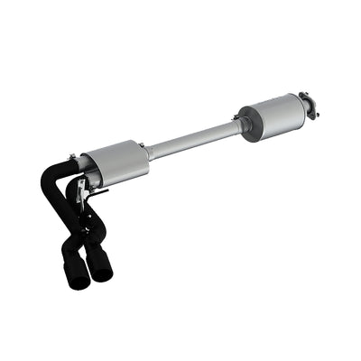 MBRP 15-20 Ford F150 Pre-Axle 4in OD Tips Dual Outlet 3in Black Coated Cat Back Exhaust, performance car parts by DTX Performance