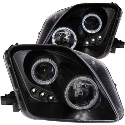 ANZO 1997-2001 Honda Prelude Projector Headlights w/ Halo Black w/ LED, perfect for performance car parts and upgrades