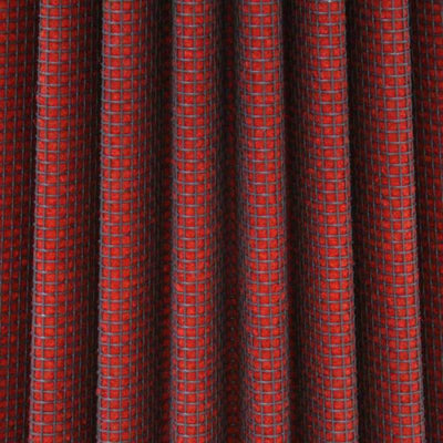 Red textured fabric with grid pattern