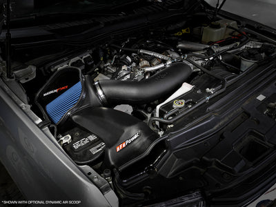 aFe Magnum FORCE Stage-2 Pro 5R Cold Air Intake System 17-18 Ford Diesel Trucks V8-6.7L (td) in truck engine bay