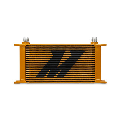 Mishimoto Universal 19 Row Oil Cooler - Gold for high performance car parts by DTX Performance. Enhance engine performance and reliability.