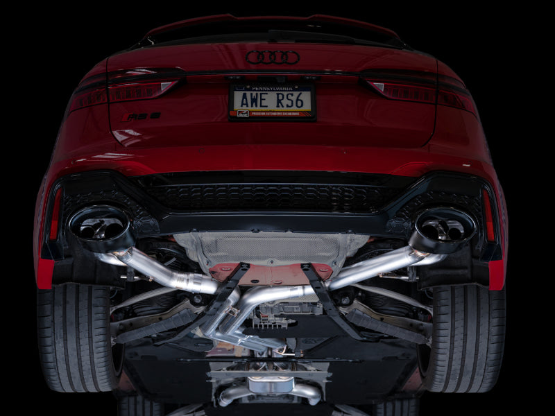 AWE Tuning 21-23 Audi C8 RS6/RS7 SwitchPath Cat-back Exhaust - Diamond Black Tips - DTX Performance