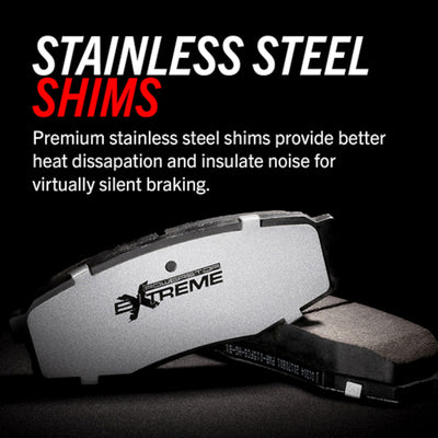 Power Stop 2020 Chevrolet Corvette C8 Z51 Rear Z26 Extreme Street Brake Pads stainless steel shims