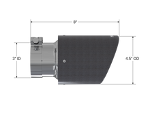 Load image into Gallery viewer, MBRP Universal Carbon Fiber Tip 4.5in OD / 3in Inlet / 7.7in L for performance exhaust systems by veteran owned DTX Performance.