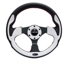Load image into Gallery viewer, NRG Reinforced Steering Wheel (320mm) Blk w/White Trim &amp; 4mm 3-Spoke from DTX Performance, veteran owned shop, high performance car parts