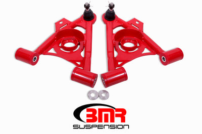 BMR 79-93 Fox Mustang Non-Adj Lower A-Arms - Red for performance upgrades at DTX Performance