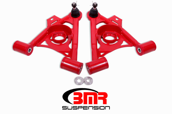 BMR 79-93 Fox Mustang Non-Adj Lower A-Arms - Red for performance upgrades at DTX Performance
