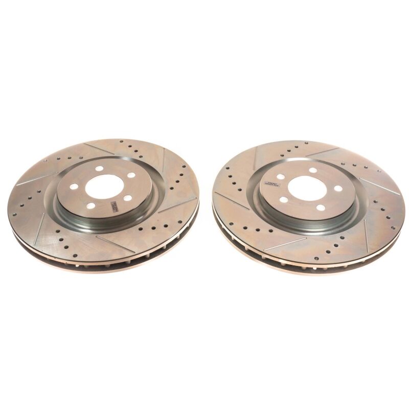 Power Stop 07-14 Ford Mustang Front Evolution Drilled & Slotted Rotors - Pair - DTX Performance