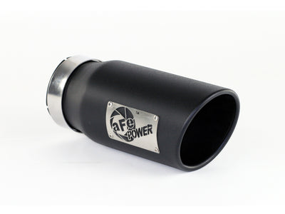 aFe Power Diesel Exhaust Tip Black- 4 in In x 5 out X 12 in Long Bolt On (Right) high performance auto part